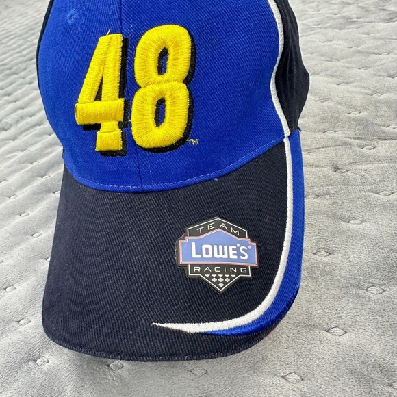 Lowes Racing 48 Jimmie Johnson Hat Cap NASCAR Color Block Strap Back Racing Logo - Picture 2 of 8
